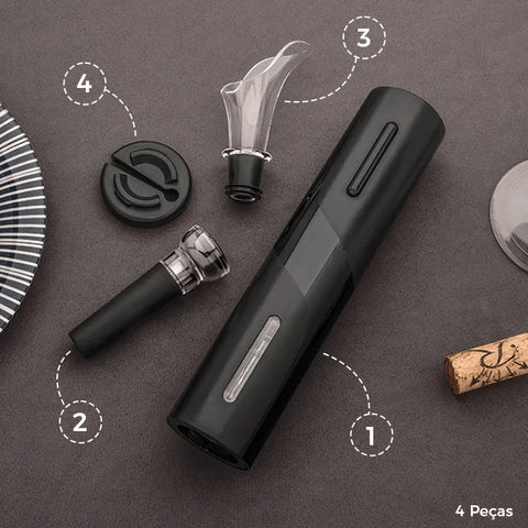 Abridor de Vinho Elétrico + 3 Brindes Grátis